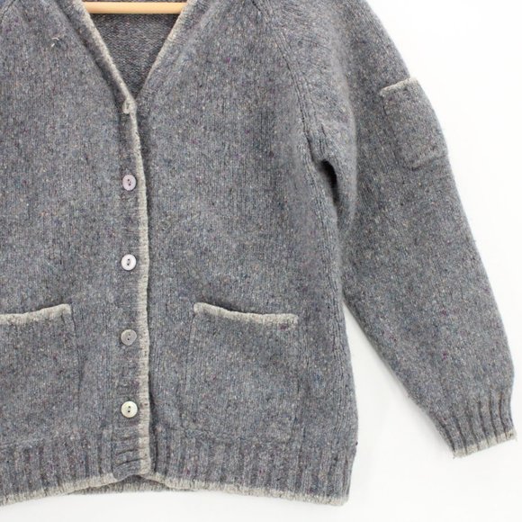 Vintage Columba Reid Cardigan Sweater Kids Knit Wool Gray Size Medium M - Picture 3 of 8